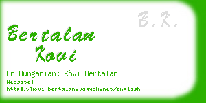 bertalan kovi business card