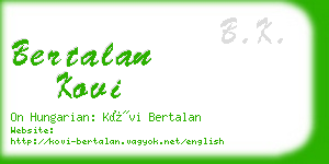 bertalan kovi business card